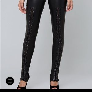 Sexy lace up stir up faux leather legging